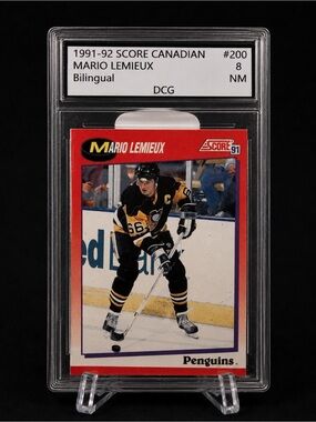 Score 1991-92 Hockey Card Mario Lemieux - Vintage Collectible